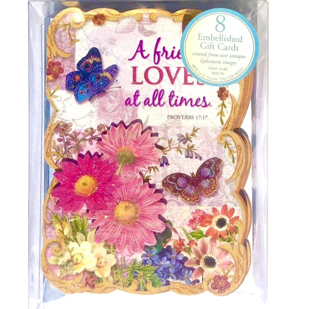 Pooch & Sweetheart Friendship Embellished 3D Scripture Note Cards, 8 ct (96674)
